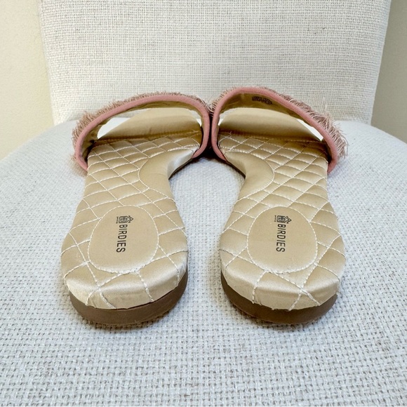 BIRDIES The Sparrow Blush Pink Fringe Slides Sandals Size 11 - Picture 11 of 16